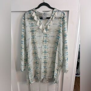 Laura Park Annie Selkie tunic Ikat tassel top